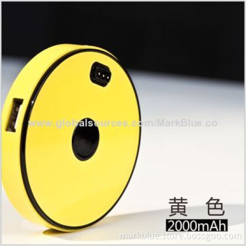 2014 New Design Round Novelty 2,000mAh Superposed Power Banks for Smartphones/Tablets